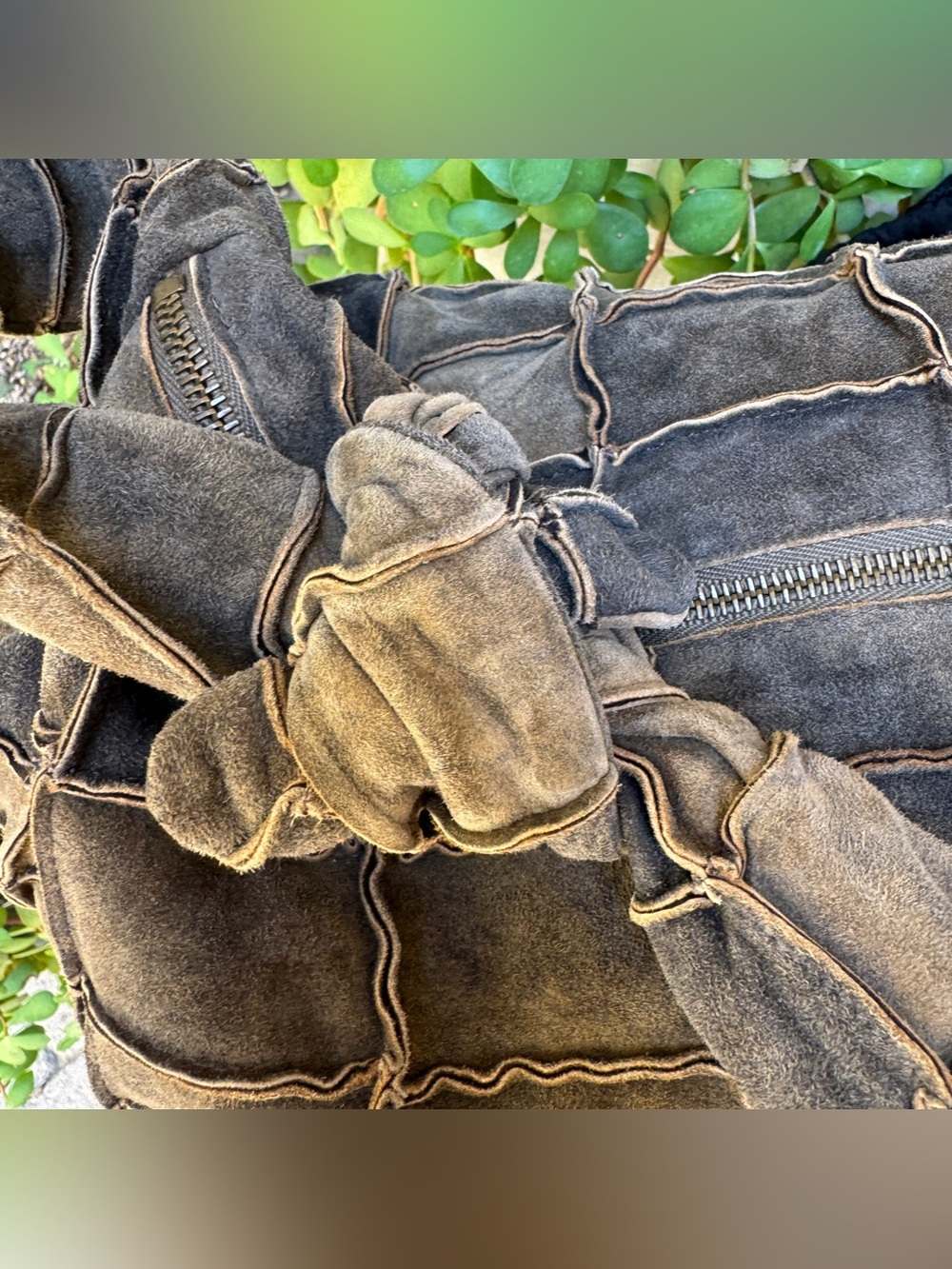 CHANEL Brown Patchwork Suede Shoulder Bag - Picture 7 of 14